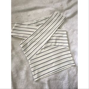Zara Black/White Off-Shoulder Crop Top
